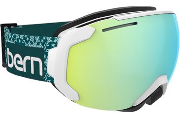 Image of Bern Juno Goggles - Women's-Turquoise Snowflake-Yellow/Blue Light Mirror