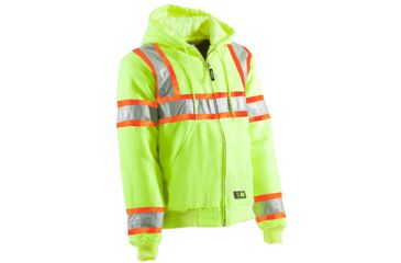 Image of Berne Hi-Vis Type R Class 3 Hooded Active Jacket - Mens, Yellow, Medium HVJ571YWR400