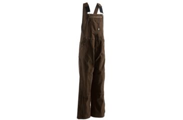 Image of Berne Unlined Washed Duck Bib Overall - Men's, 42 in, Tall Inseam, Bark, 92021112756