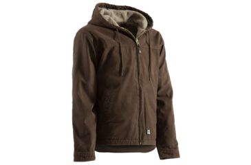 Image of Berne Washed Hooded Work Coat - Mens, Bark, Large, Regular, 92021189130