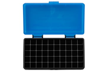 Image of Berrys 38861 408 Ammo Box 40 S&amp;W,45 ACP 50rd Blue Lid W/Black Bottom