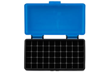 Image of Berrys 53852 401 Ammo Box 9mm Luger,380 ACP 50rd Blue Lid W/Black Bottom