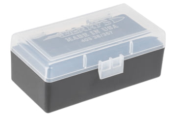 Image of Berrys 61687 403 Ammo Box 38 Special,357 Mag 50rd Clear Lid W/Black Bottom