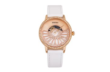 Image of Bertha Adaline Mother-Of-Pearl Leather-Band Watch, White, One Size, BTHBR8205