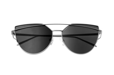 Image of Bertha Aria Polarized Sunglasses, Silver Frame, Black Lens - Womens, BRSBR025PKX