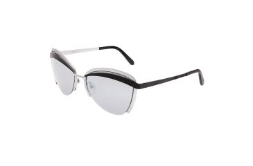 Image of Bertha Aubree Polarized Sunglasses, Silver / Black BRSBR017S