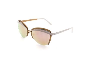 Image of Bertha Aubree Polarized Sunglasses, White / Rose Gold BRSBR017W
