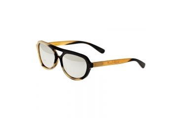 Image of Bertha Brittany Single Vision Prescription Sunglasses, Black/Tan Frame, BRSBR005MSV