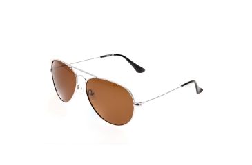 Image of Bertha Brooke Polarized Sunglasses, Silver / Brown BRSBR018S