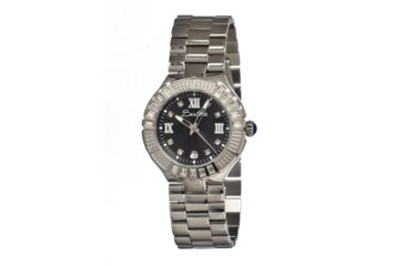 Image of Bertha Evelyn Ladies Watch, Silver Metal Band, Crystals Bezel, Black Analog Dial, Silver Hand BTHBR1705