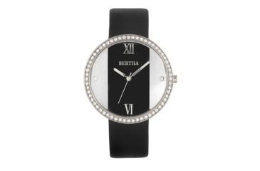 Image of Bertha Ingrid Leather-Band Watch, Black, One Size, BTHBR9101