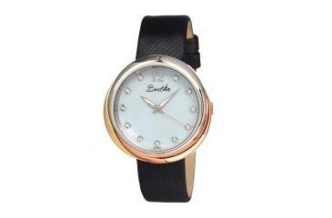Image of Bertha Jean Ladies Watch, Black Band, Silver Bezel, Light Blue Mother of Pearl Dial, Silver Hand BTHBR3502