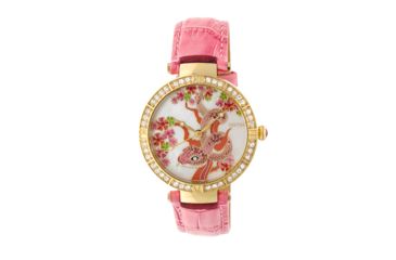 Image of Bertha Mia Mother-Of-Pearl Leather-Band Watch, Multicolor/Pink BTHBR7404