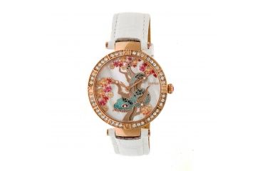 Image of Bertha Mia Mother-Of-Pearl Leather-Band Watch, Multicolor/White BTHBR7405