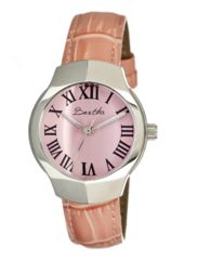 Image of Bertha Pauline Ladies Watch, Light Pink Leather Band, Silver Bezel, Light Pink Analog Dial, Silver Hand BTHBR401