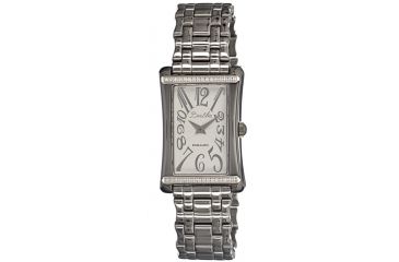 Image of Bertha Vera Ladies Watch, Silver Metal Band, Silver Bezel, White Analog Dial, Silver Hand, 12 Stones BTHBR602
