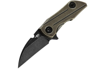 Image of Bestech Knives 2500 Delta Framelock Bronze Folding Knife, 2.5 black stonewash finish S35VN stainless blade, Bronze titanium handle, BT2006D