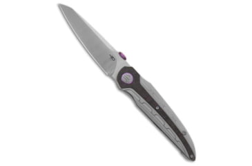 Image of Bestech Knives Bestech Knives Prydwen MagnaCut Frame Lock Knife Ti/Purple Haze FC 3.6" Satin, Gray/Purple, CPM MagnaCut, adult, BHQ-206381