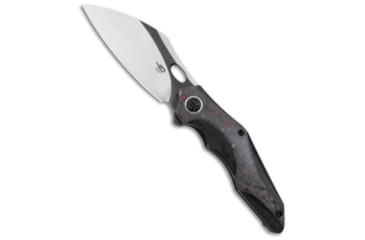 Image of Bestech Knives Bestech Nogard Frame Lock Knife Titanium/Red Marble CF 3.3" Two Tone, Black/Red, Bohler M390, adult, BHQ-127770