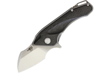 Image of Bestech Knives IMP Tiium Framelock CF Folding Knife, 1.75in Satin Cpm S35Vn SS Blade, Titanium Handle With Carbon Fiber Onlay, Pocket Clip, Black Nylon Zippered Storage Case, BT1710A