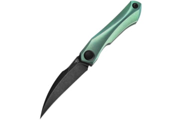 Image of Bestech Knives Ivy Framelock Green BSW Folding Knife, 3 black stonewash finish S35VN stainless blade, Green stonewash finish titanium handle, BT2004E