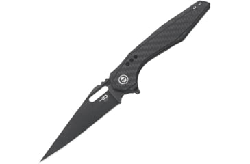 Image of Bestech Knives Malware Framelock CF Folding Knife, S35Vn Blade With Black Stonewash Finish, Carbon Fiber And Titanium Handle, 4.72 Inches Closed Length, Ceramic Ball Bearing, Black, BT1902D