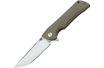 Image of Bestech Knives Paladin Linerlock Beige Folding Knife, 3.75in D2 Tool Steel Drop Point, Beige G10 Handle, Pocket Clip, Satin And Stonewash Blade, Beige, BG13B-1