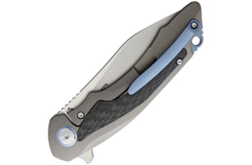 Image of Bestech Knives Pterodactyl Framelock Bronze Folding Knife, 3.75in Satin S35Vn SS Blade, Bronze Titanium Handle With Carbon Fiber Insert, Pocket Clip, Black Nylon Belt Sheath, Bronze, BT1801C