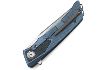 Image of Bestech Knives Sky Hawk Framelock Blue Folding Knife, 3.5in Cpm S35Vn SS Blade, Blue Textured Titanium Handle w/Carbon Fiber Inlay, Bead Blast And Satin Blade, Black Nylon Case, Blue, BT1804C