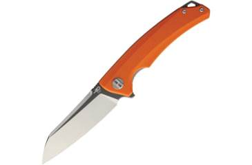 Image of Bestech Knives TEXEL Linerlock Orange Folding Knife, 3.25 D2 tool steel gray titanium coated and satin, Orange G10 handle, BG21D-2