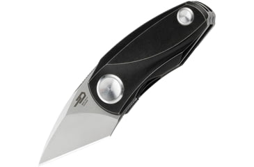 Image of Bestech Knives Tulip Framelock Black Folding Knife, 1.25 stonewash finish Bohler M390 stainless blade, Black stonewash finish titanium handle, BT1913E