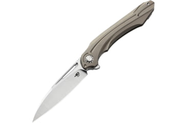 Image of Bestech Knives WIBRA Framelock Bronze Folding Knife, 3.5 stonewash and satin finish Bohler M390 stainl, Bronze anodized titanium handle, BT2001D