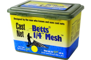 Image of Betts Mono Bait Cast Net 6' 1/4" Mesh 1Lb Lead per Ft, Boxed, 25-6