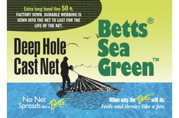 Image of Betts Sea Green Deep Hole Mono Cast Net 6' 5/8" Mesh, Sewn-in Webbing,1.15Lb Lead/Ft, 14-6-DH