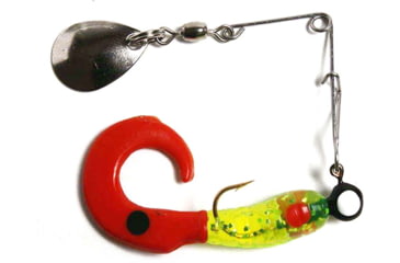 Image of Betts Spin Curl Tail Lure, Chartreuse/Red Dot/Red Tail, 1/32oz, 1 1/2in, 021CT-11N