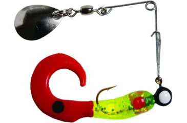 Image of Betts Spin Curl Tail Lure, Chartreuse/Red Dot/Red Tail, 1/8oz, 3in, 023CT-11N