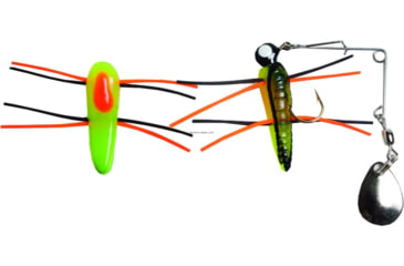 Image of Betts Spin Grunts Grub Lure, Black Stripe/Chartreuse/Orange, 1/16oz, 1 1/4in, 022GRRL-29N