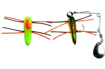 Image of Betts Spin Grunts Grub Lure, Black Stripe/Chartreuse/Orange, 1/32oz, 1in, 021GRRL-29N
