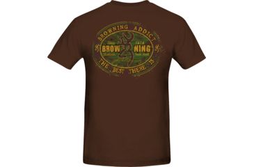 Image of Bg Men's T-shirt ''browning Addict'' Small Brown W/logo
