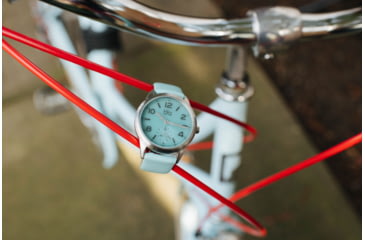 Image of Bia Suffragette Watches, Aqua Dial, Aqua Strap, Steel, One Size, B1010