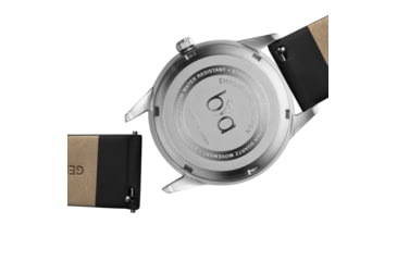 Image of Bia Suffragette Watches, Ivory Dial, Black Strap, Steel, One Size, B1019