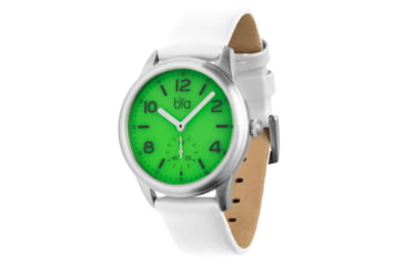 Image of Bia Suffragette Watches, Green Dial, White Strap, Steel, One Size, B1007