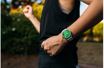 Image of Bia Suffragette Watches, Green Dial, White Strap, Steel, One Size, B1007