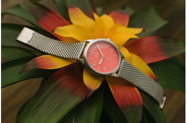 Image of Bia Suffragette Watches, Pink Dial, Ss Mesh Bracelet, Steel, One Size, B1015