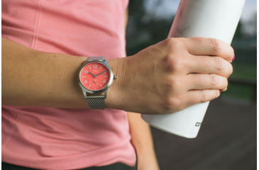 Image of Bia Suffragette Watches, Pink Dial, Ss Mesh Bracelet, Steel, One Size, B1015