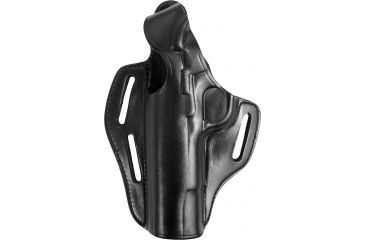 Image of Bianchi 77 Piranha Leather Belt Holster Plain Black, Left Hand 