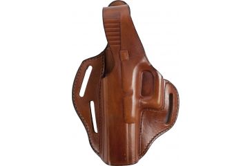 Image of Bianchi 77 Piranha Leather Belt Holster Plain Tan, Left Hand 