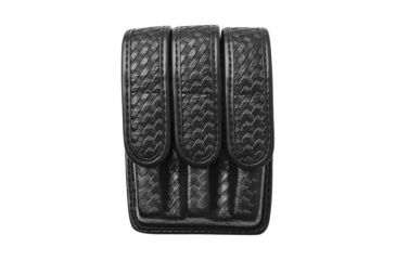 Image of Bianchi 7945 Slimline Triple Magazine Pouch, Basket Black, Brass Snap - Fits Glock 20/21, H&amp;K USP .45 &amp; Similar