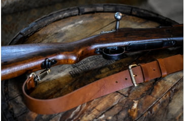 Image of Bieling Leather Co. Classic Leather Rifle Sling, Medium Brown, 36 - 42in, BLC0003