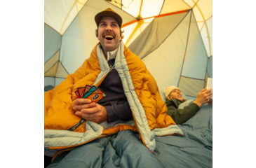 Image of Big Agnes Camp Quillow Blanket, Blue Surf/Brown Sugar, One Size, BCQ25